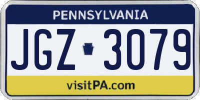 PA license plate JGZ3079