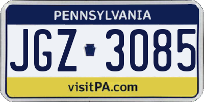 PA license plate JGZ3085