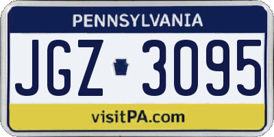 PA license plate JGZ3095