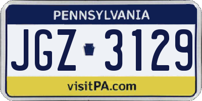 PA license plate JGZ3129