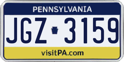 PA license plate JGZ3159