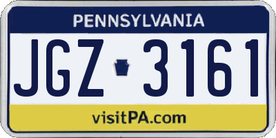 PA license plate JGZ3161