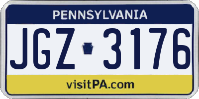 PA license plate JGZ3176