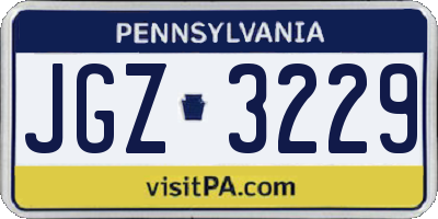 PA license plate JGZ3229