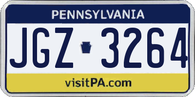 PA license plate JGZ3264