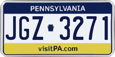 PA license plate JGZ3271