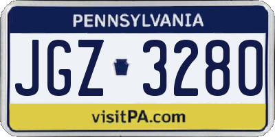 PA license plate JGZ3280