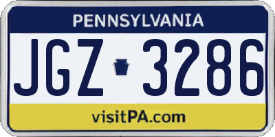 PA license plate JGZ3286