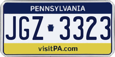 PA license plate JGZ3323