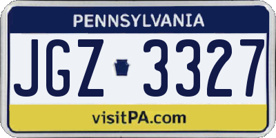 PA license plate JGZ3327