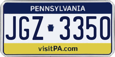 PA license plate JGZ3350