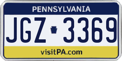 PA license plate JGZ3369
