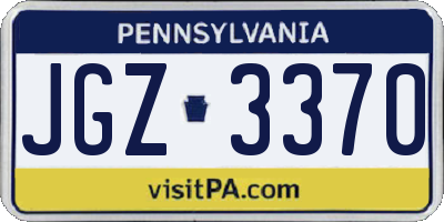 PA license plate JGZ3370