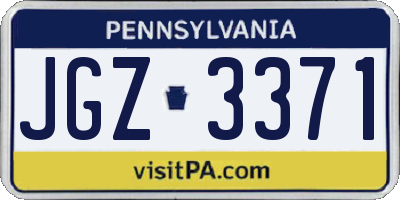 PA license plate JGZ3371