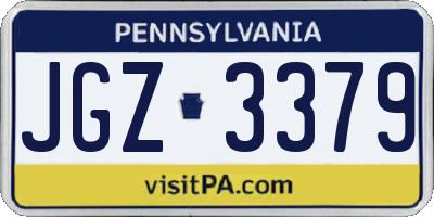 PA license plate JGZ3379
