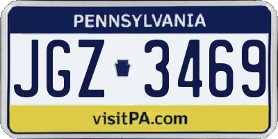 PA license plate JGZ3469