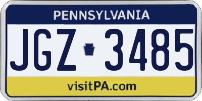 PA license plate JGZ3485