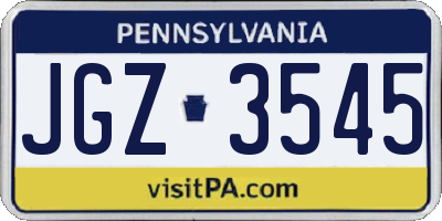 PA license plate JGZ3545