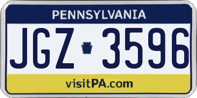 PA license plate JGZ3596