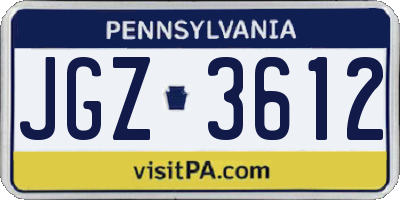 PA license plate JGZ3612