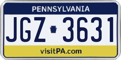 PA license plate JGZ3631