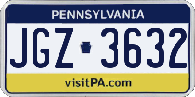 PA license plate JGZ3632