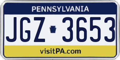 PA license plate JGZ3653
