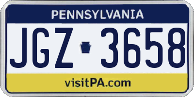 PA license plate JGZ3658