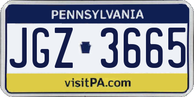 PA license plate JGZ3665