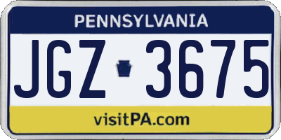PA license plate JGZ3675