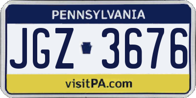 PA license plate JGZ3676