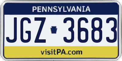 PA license plate JGZ3683