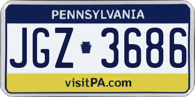 PA license plate JGZ3686