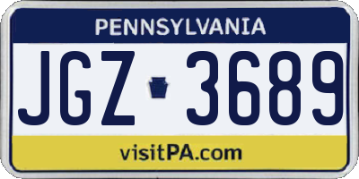 PA license plate JGZ3689