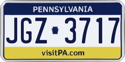 PA license plate JGZ3717