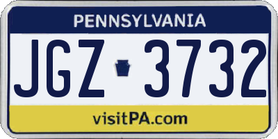 PA license plate JGZ3732