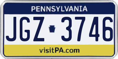 PA license plate JGZ3746