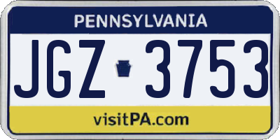 PA license plate JGZ3753