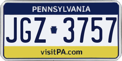 PA license plate JGZ3757