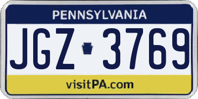 PA license plate JGZ3769