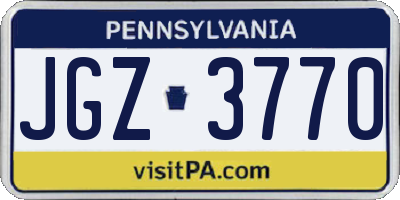 PA license plate JGZ3770
