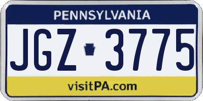 PA license plate JGZ3775