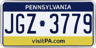 PA license plate JGZ3779