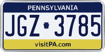 PA license plate JGZ3785