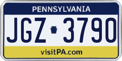 PA license plate JGZ3790