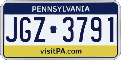 PA license plate JGZ3791