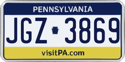 PA license plate JGZ3869