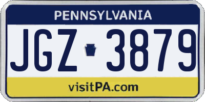 PA license plate JGZ3879