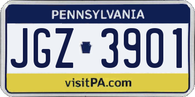 PA license plate JGZ3901