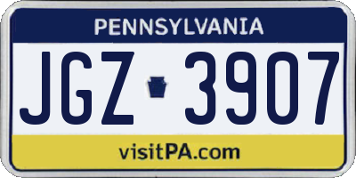 PA license plate JGZ3907